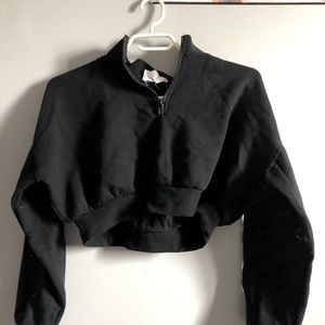 Black Cropped Hoodie